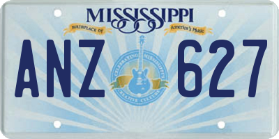 MS license plate ANZ627