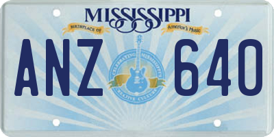 MS license plate ANZ640