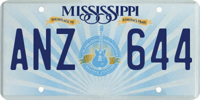 MS license plate ANZ644
