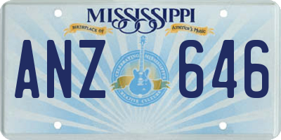MS license plate ANZ646