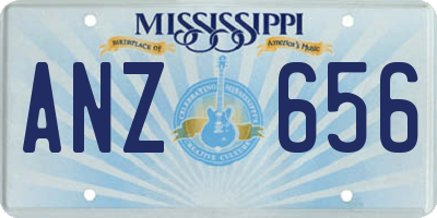 MS license plate ANZ656