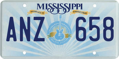 MS license plate ANZ658