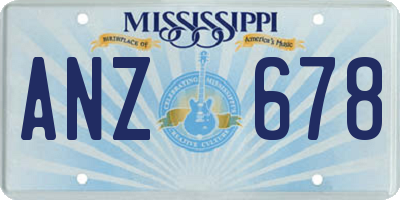 MS license plate ANZ678