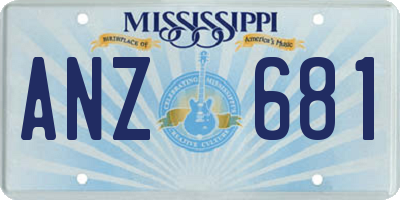 MS license plate ANZ681