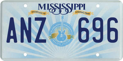 MS license plate ANZ696