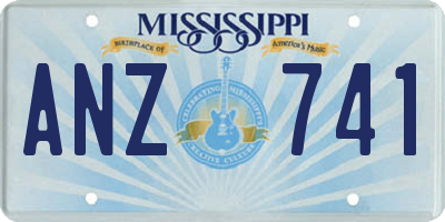 MS license plate ANZ741