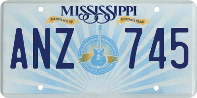 MS license plate ANZ745