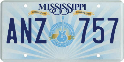 MS license plate ANZ757