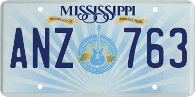 MS license plate ANZ763