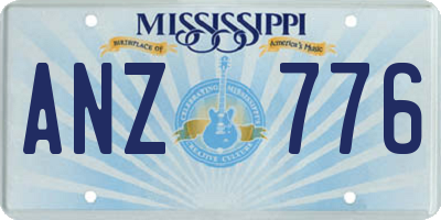 MS license plate ANZ776