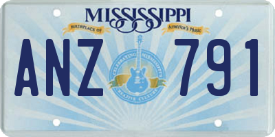 MS license plate ANZ791