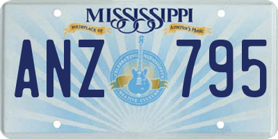 MS license plate ANZ795