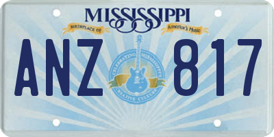 MS license plate ANZ817