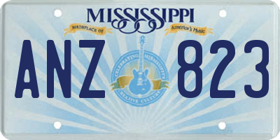 MS license plate ANZ823