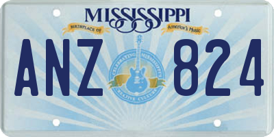 MS license plate ANZ824