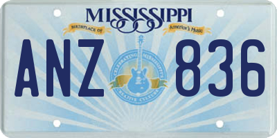 MS license plate ANZ836