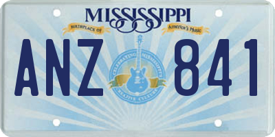 MS license plate ANZ841