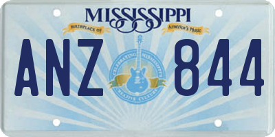 MS license plate ANZ844