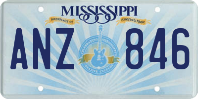 MS license plate ANZ846