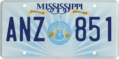 MS license plate ANZ851