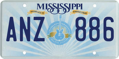 MS license plate ANZ886