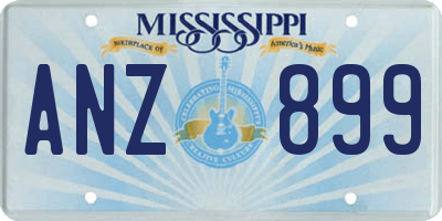 MS license plate ANZ899