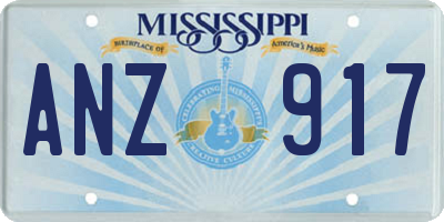 MS license plate ANZ917