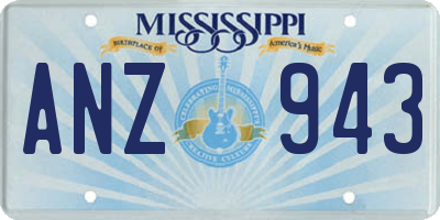 MS license plate ANZ943