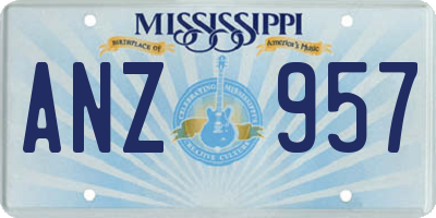 MS license plate ANZ957