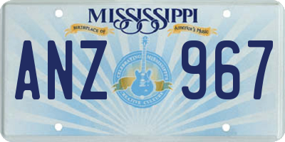 MS license plate ANZ967