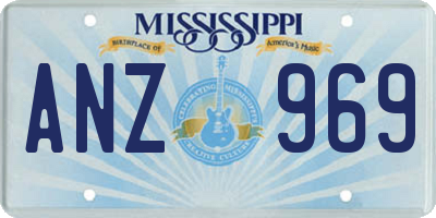 MS license plate ANZ969