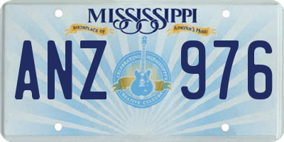 MS license plate ANZ976