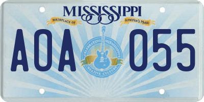MS license plate AOA055