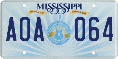 MS license plate AOA064