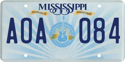 MS license plate AOA084