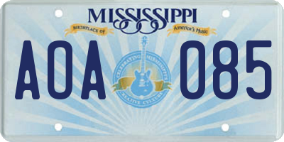 MS license plate AOA085