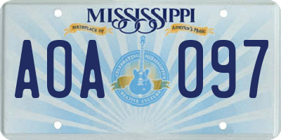 MS license plate AOA097