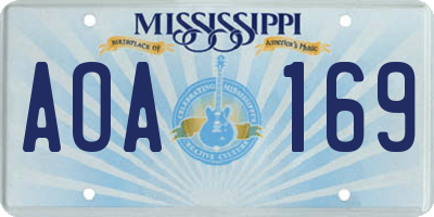 MS license plate AOA169
