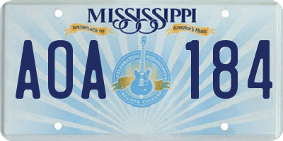 MS license plate AOA184