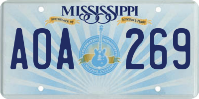 MS license plate AOA269