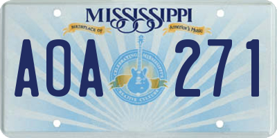MS license plate AOA271