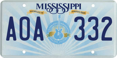 MS license plate AOA332