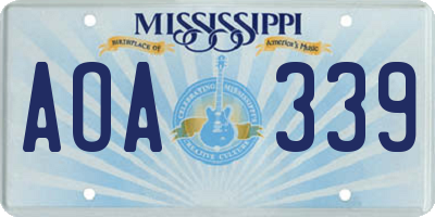 MS license plate AOA339