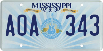 MS license plate AOA343