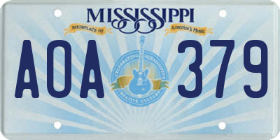 MS license plate AOA379