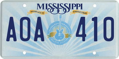 MS license plate AOA410