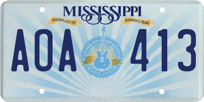 MS license plate AOA413