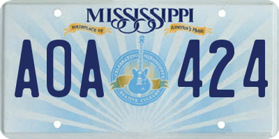 MS license plate AOA424