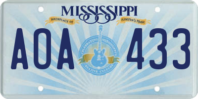 MS license plate AOA433