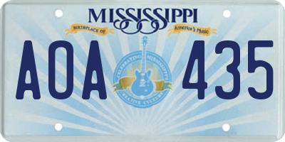 MS license plate AOA435